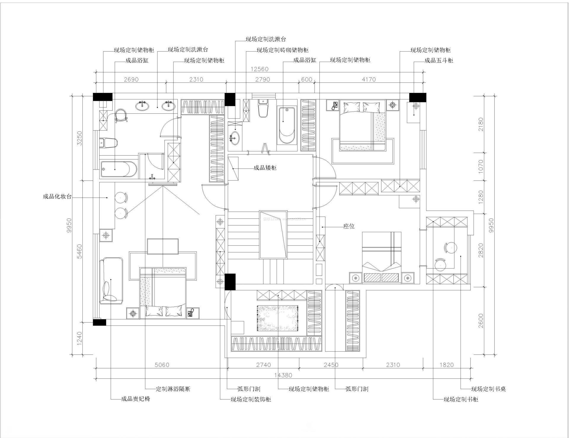 美式風(fēng)格農(nóng)村兩層獨棟別墅戶型圖