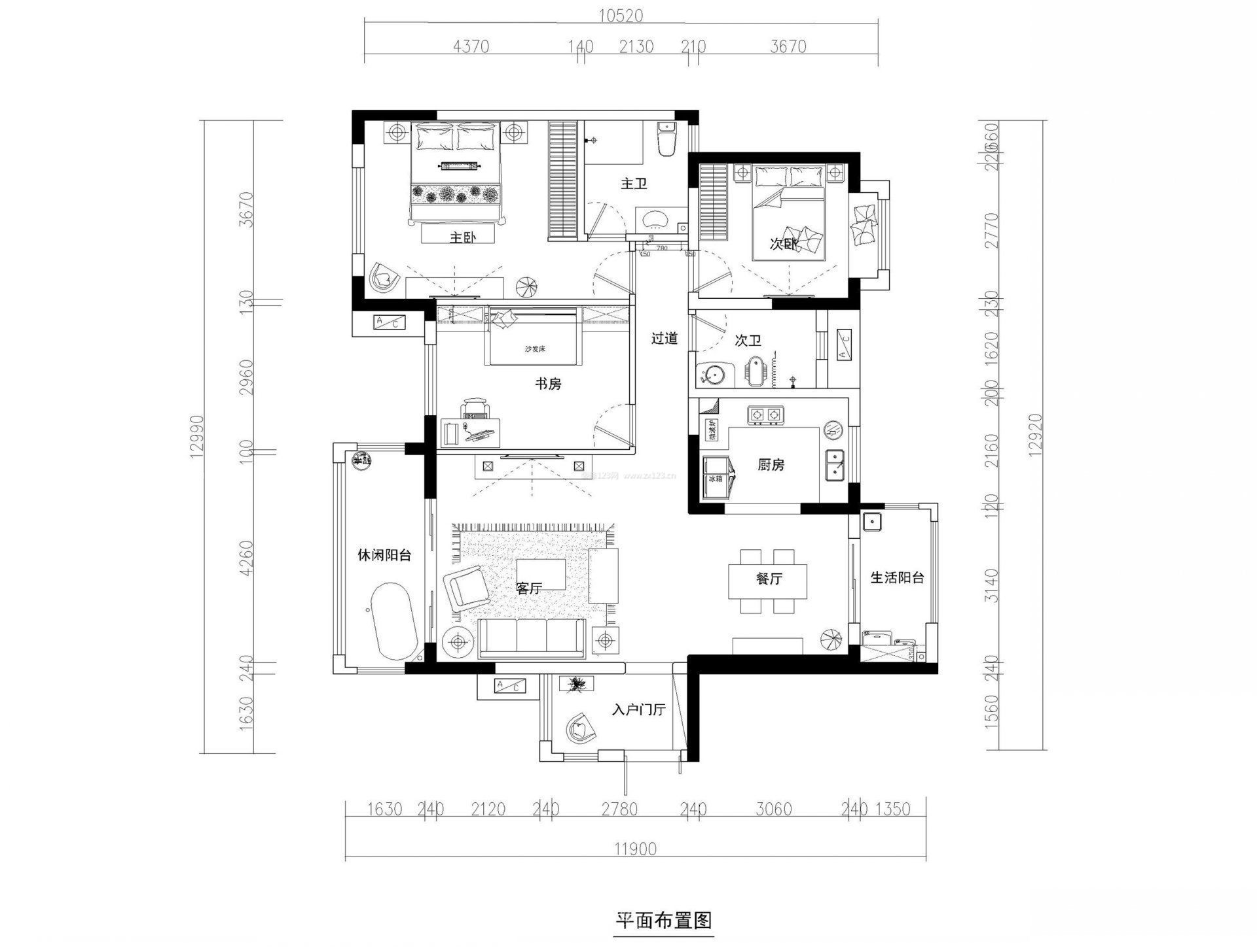 經(jīng)典三室兩廳最佳戶型圖