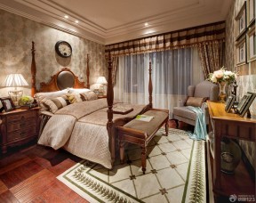 美式古典实木家具 家庭卧室装修 