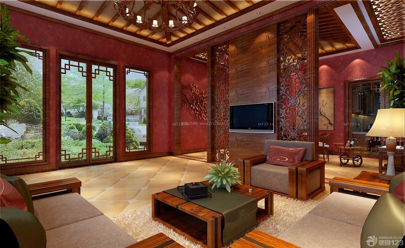 客厅装修设计 东南亚风格 