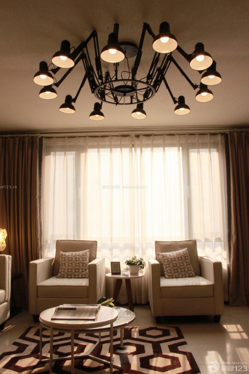 经典房屋客厅现代风格灯饰设计图片