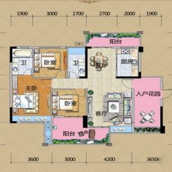 嘉豪御景城户型图120平米 5室2 面积:120.00㎡