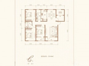 140平米四室兩廳兩衛(wèi)戶型圖欣賞