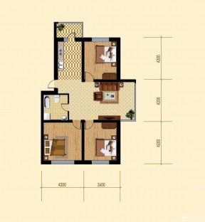 2023三室一廳一衛(wèi)戶(hù)型圖