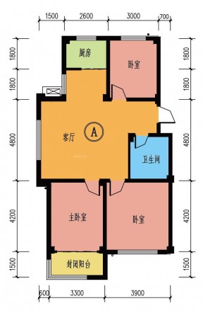 最新三室一廳一衛(wèi)戶型圖設(shè)計(jì)效果圖