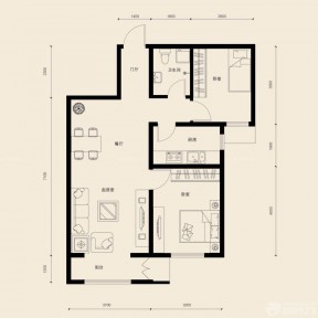 特色兩室兩廳一衛(wèi)戶型圖大全