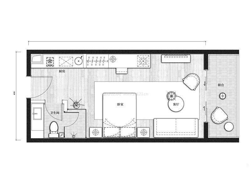 最新家裝一房一廳戶型圖