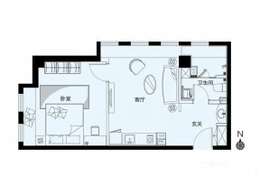 48平米一房一廳戶型圖片欣賞