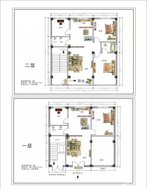 兩層別墅戶型平面設(shè)計圖