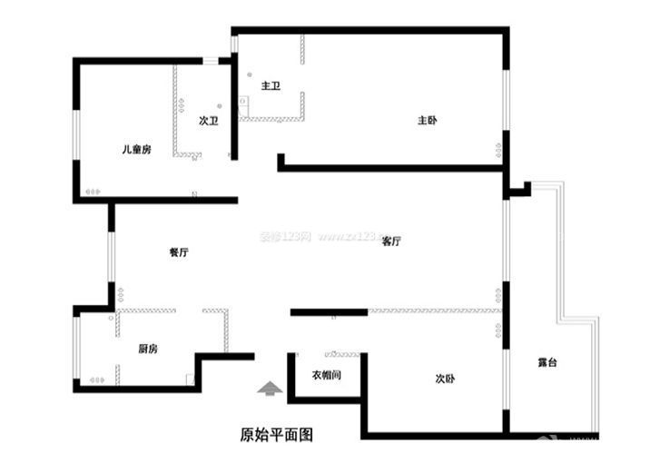 中式風格四室兩廳雙衛戶型圖