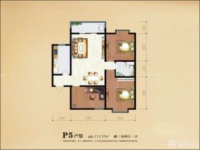 最新111平三室兩廳戶型圖大全