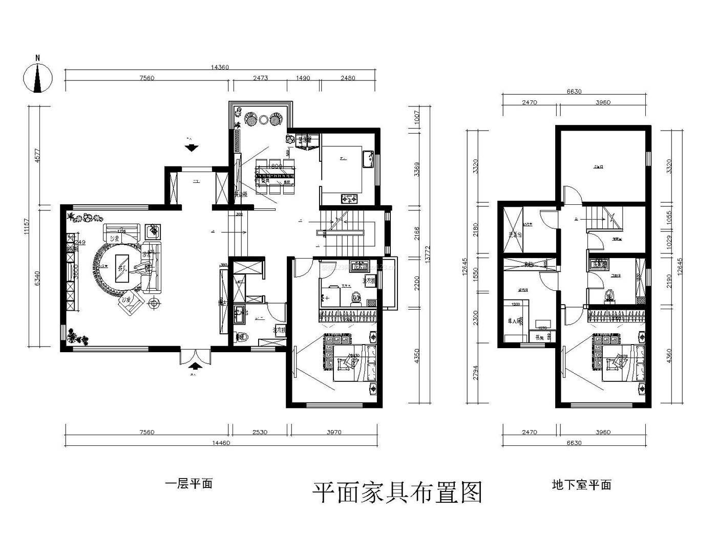 小别墅平面图家具布置