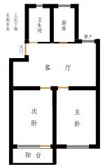 現(xiàn)代風(fēng)格兩室一廳平面圖