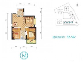 92平两室一厅户型图大全