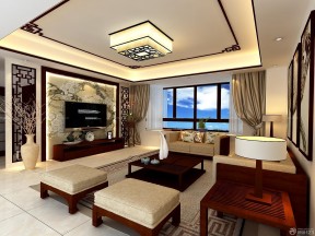 中式家装设计 中式客厅窗帘