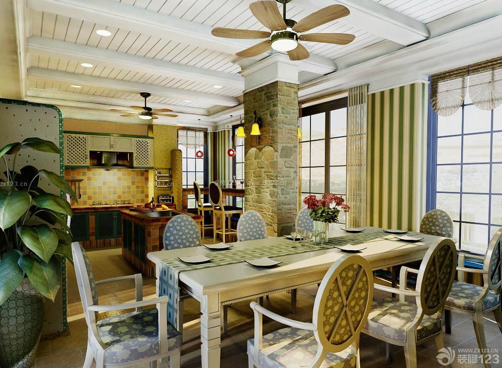 地中海风格别墅餐厅设计效果图大全
