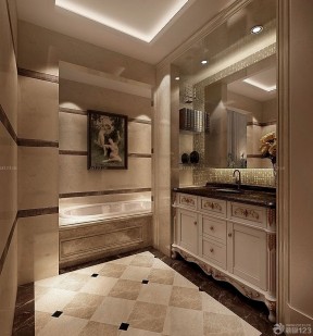 新古典风格样板房 家庭卫生间 