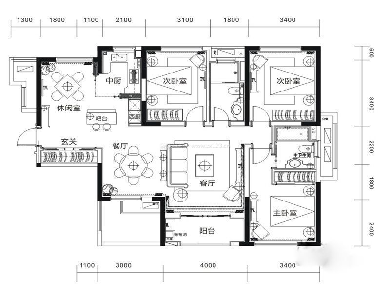 最新四房戶型圖片欣賞