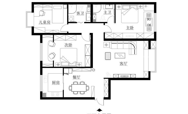 最新125平方平面图设计案例