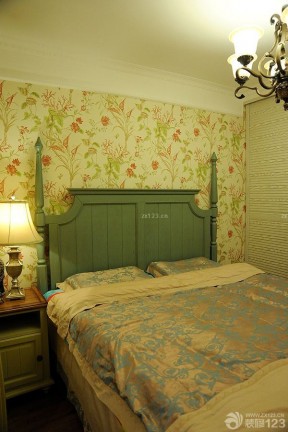 家庭卧室花朵壁纸修效果图片