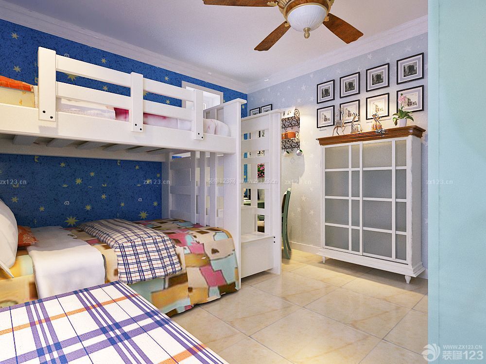 95平房屋地中海风格儿童房装修案例