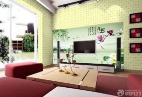 新房客廳 中式圖案壁紙