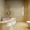 卫生间浴室大理石包裹浴缸实景图