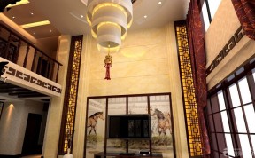 中式新古典风格 中空客厅