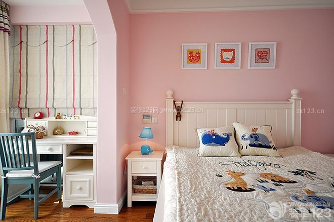 女生卧室粉色墙面设计图