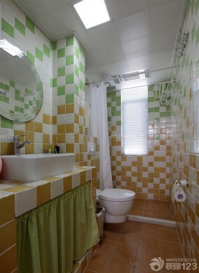 小户型卫生间瓷砖配色 混搭风格 