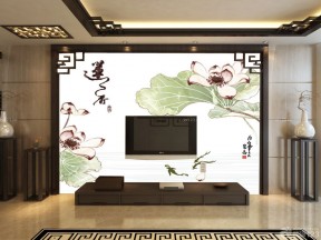 艺术瓷砖电视背景墙 自建房室内设计