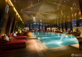 大型酒店装潢游泳池设计效果图欣赏