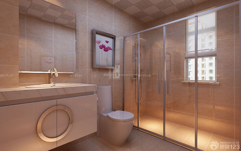 整体淋浴房浴室柜设计图 