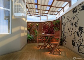 室内生活阳台设计遮阳棚装修大全2023