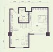 最新欧式风格一室一厅公寓户型图
