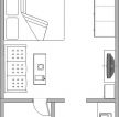经典地中海风格一室一厅公寓户型图