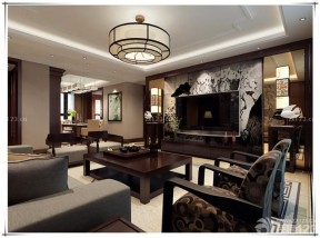 新中式客廳木質(zhì)沙發(fā)擺放圖片