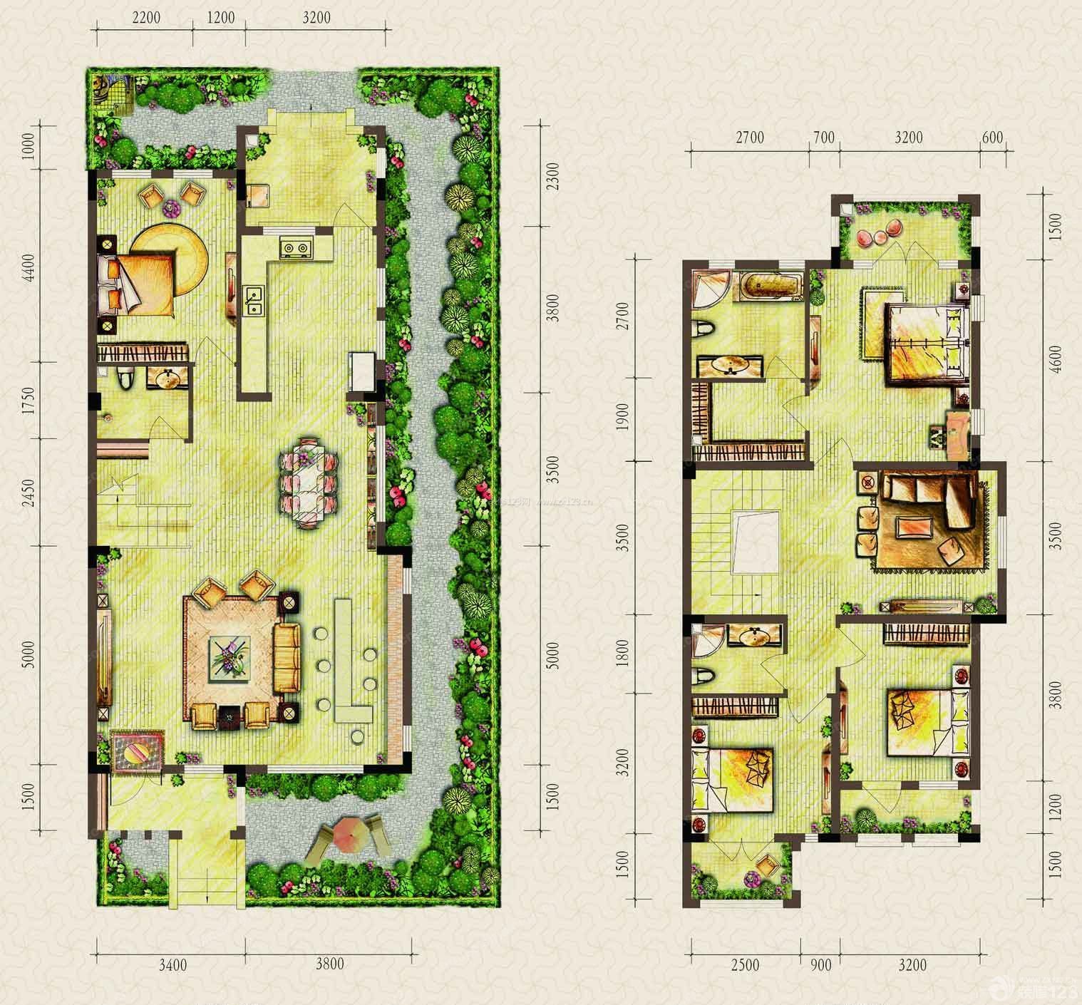 QH3070三层别墅设计图纸中国风 新中式乡村别墅农村自建房设计图新中式 - 青禾乡墅科技