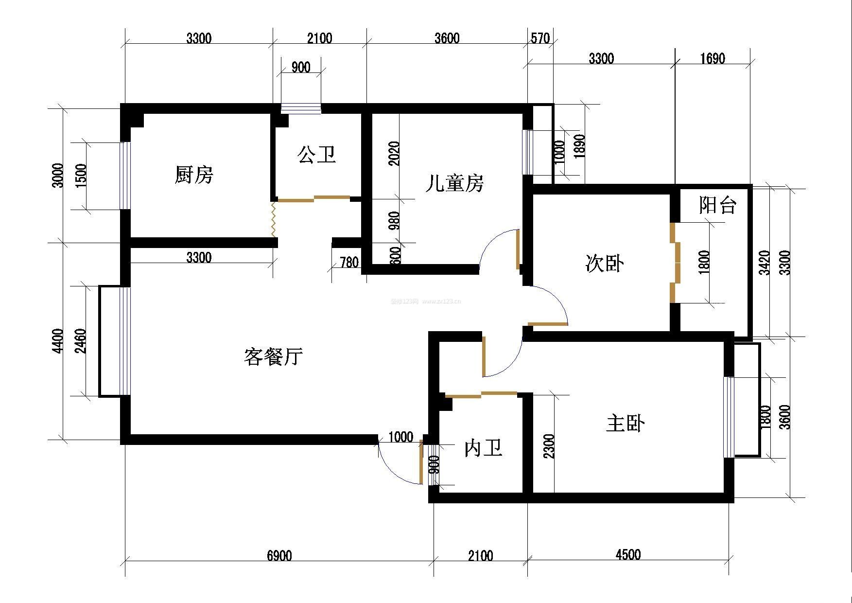 三室两厅最佳户型图
