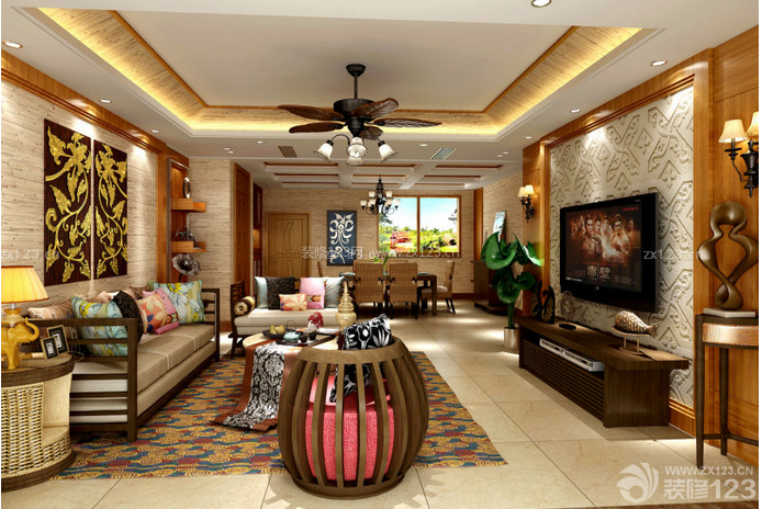东南亚风格组合沙发设计图