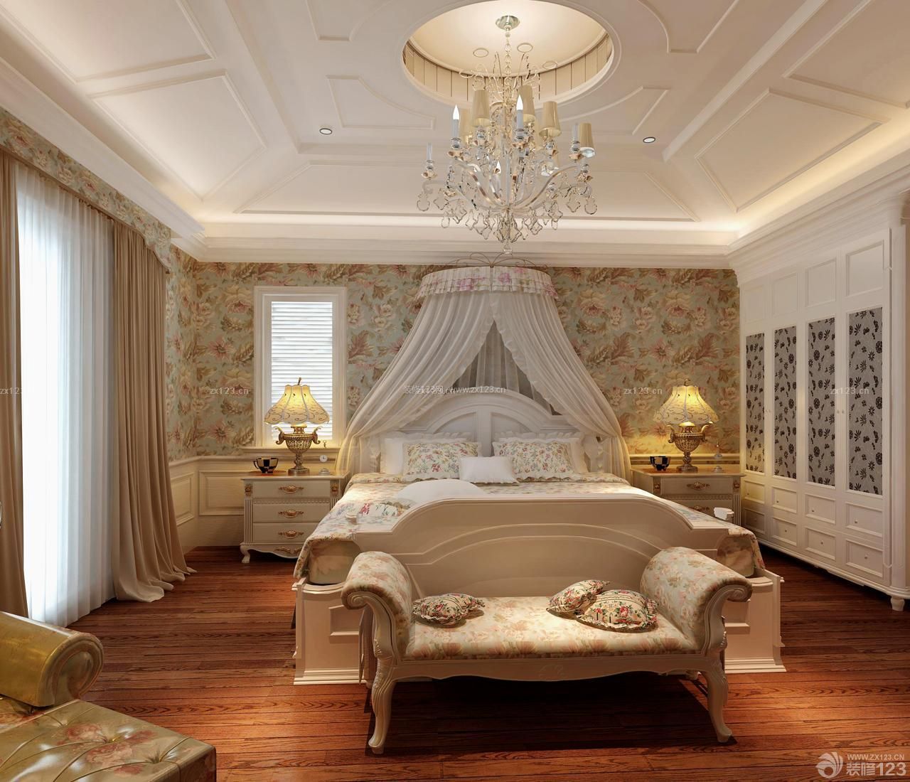 女生卧室简欧风格顶面设计效果图