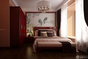 中式壁纸贴图 卧室设计