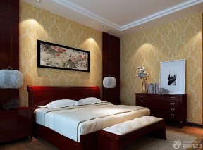 中式壁纸贴图 卧室设计