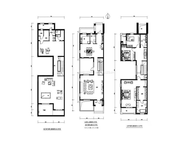 最新三层独栋豪华别墅户型图欣赏