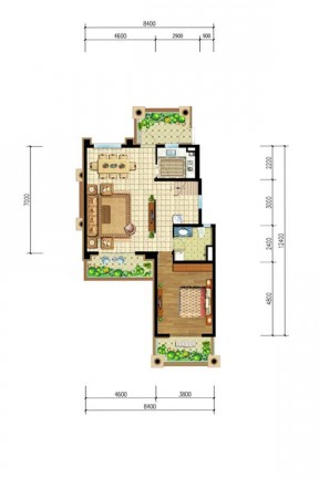 二室两厅农村自建房户型图