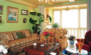 室内客厅美式乡村窗帘设计图片 