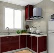 小厨房红色橱柜设计图片 