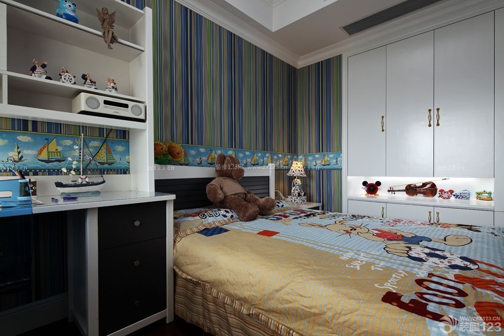 82平方现代简约风格儿童房装修案例图片