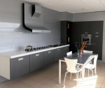 开放式厨房灰色橱柜装修效果图