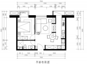 80平米一室一廳平面圖